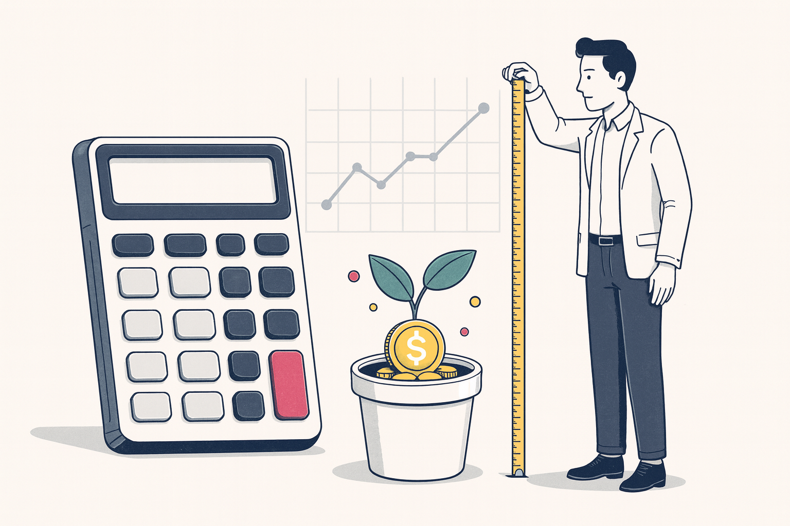 AI marketing ROI illustrated as two ledgers: hours saved on one side, revenue influenced on the other
