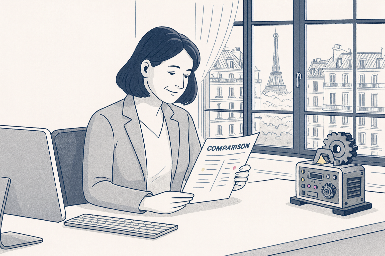Consultant CMO ou CMO à temps partagé : illustration éditoriale d'une mission de conseil ponctuelle face à une direction marketing présente dans la durée