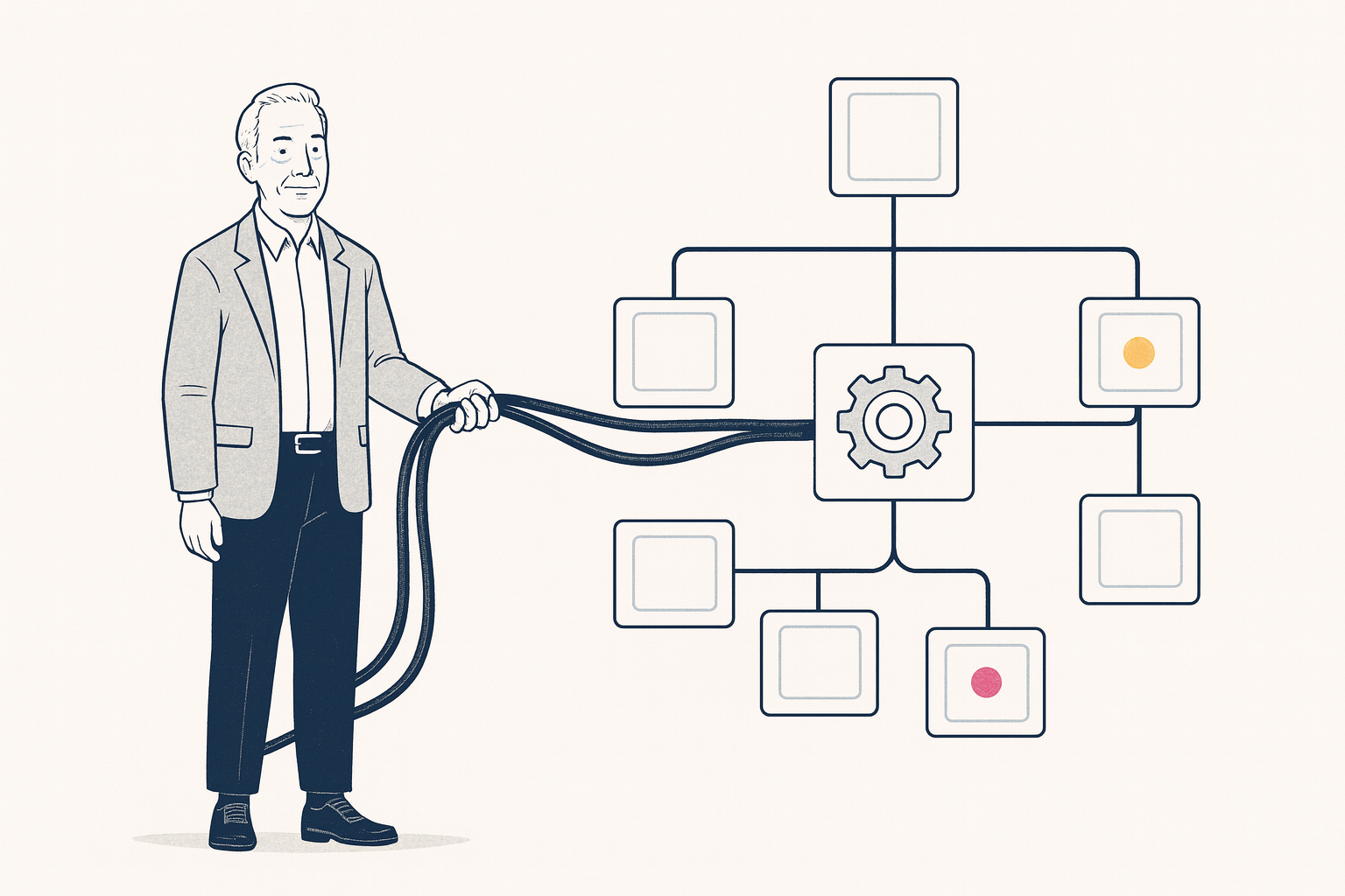 Directeur marketing externalisé : illustration éditoriale d'une direction marketing pilotée quelques jours par semaine