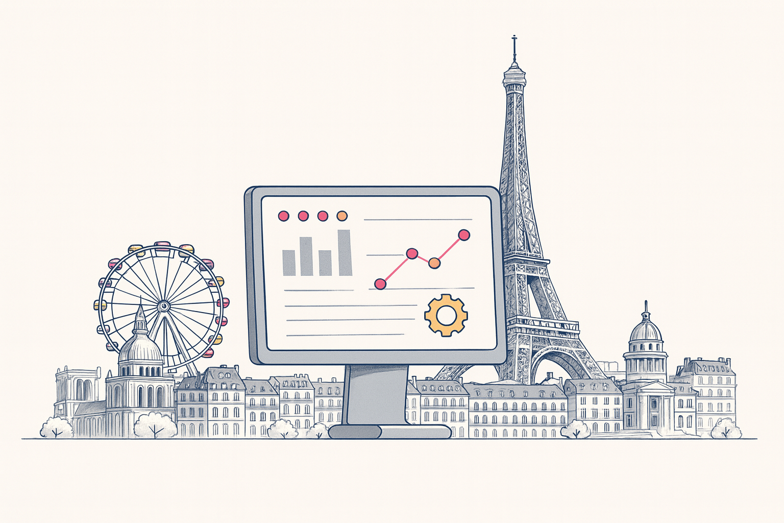 Directeur marketing externalisé à Paris : illustration éditoriale d'une direction marketing pilotée depuis l'Île-de-France