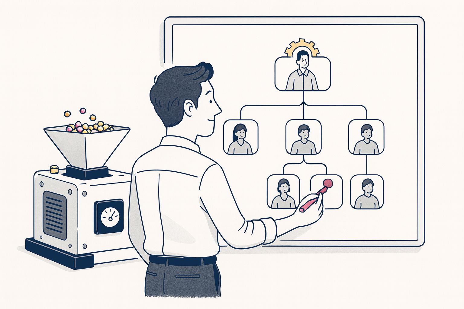 Marketing team structure diagram showing generalist-first hiring by company stage